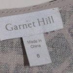 Garnet Hill Linen Fringe Hem A-Line Dress Black Beige Geometric Jewel Neck 6 Photo 8