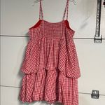 Davi & Dani  RED AND WHITE BUTTERCUP GINGHAM TIERED BUBBLE MINI DRESS 3XL Photo 4