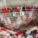 TCEC Women’s  white with pink floral print midi sleeveless open back dress Small Photo 2