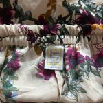 Japna  Floral Women's Pajama Shorts - Cream and Purple Photo 1