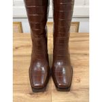 Loeffler Randall Lynn Snip Toe Croc Embossed Block Heel Boots Leather Sz 5.5 NIB Photo 6