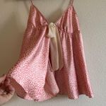 Victoria's Secret  Pink Animal Print / Pattern Tie Front Slip / Sleep shirt Small Photo 3