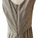 ADDISON EVENING Gold Gown Glitter Metallic Dress Sleeveless V Photo 5