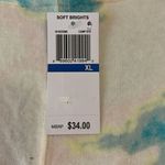 Freshman Soft Brights Pastel Floral Cropped Sweater Sz XL Blue Photo 3