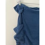 Anthropologie NWT  Amadi Nantes Blue Tencel Belted Mini Skirt Sz Medium Photo 5