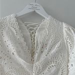 Farm Rio  White Cotton Eyelet Puff Sleeve Midi Dress XXS Photo 6