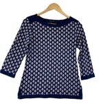 Tommy Hilfiger Shirt Womens Small Blue Tan Nautical Sail Boat Neck Cotton Modal Photo 0