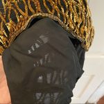 Laurence Kazar VINTAGE 80s 90s  100% silk gold black sequin‎ dress Photo 7