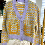 Mango  Women's Lavender and Mustard Cardigan XS Photo 0