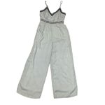 Japna  Womens Striped‎ Spaghetti Strap Jumpsuit Size Large Blue White Striped Photo 5