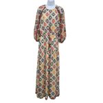 Sachin + Babi Dalton Maxi Dress Cream Multi Geo Checkers Tassels Boho Size 6 NWT Photo 2