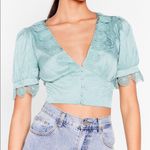 Nasty Gal  seaform green blouse size 4 NWOT #6 Photo 0