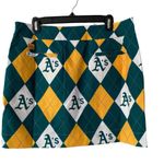 Loudmouth Oakland A’s Argyle NWTs Mini Skirt Skort size 10 MLB Golf Green Yellow Photo 3