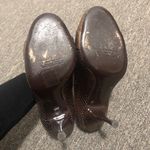 Hollywould Brown Leather Buckle Heels Size 37 EU Photo 3