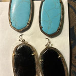 Kendra Scott 2 Pairs Elle Drop Earring Gold Turquoise black opaque glass stone Photo 0