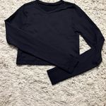Garage Black Long Sleeve Athletic Wear Crop Top Size S Photo 2