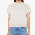 #7 NWT MOTHER The Short Sleeve Concert Tuck in Heather Oatmeal Gray Size XS Photo 0