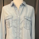 H&M &Denim Coastal Cottagecore Lagenlook Light Denim Shirt Dress Photo 3