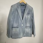 Lauren Ralph Lauren Denim Blazer Women 12 Preppy Chic Boho Business Jacket Blue Photo 2