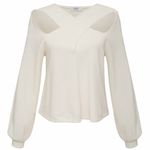 New Lanston Cutout Cross Front Pullover Lightweight Sweatshirt Off White Size XS Photo 4