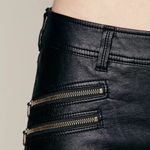 Free People SOLD!!!! Black Faux Leather Skinny Zipper Pants Photo 5