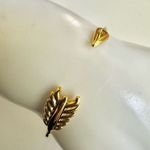 Stella & Dot  Gold tone feather open Cuff Bangle bracelet Photo 1