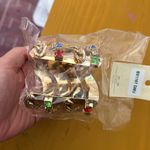 Body Rythm NEW YORK Gold Wide Cuff Bracelet Multicolor Gems Chunky Photo 2