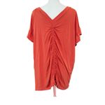 White Birch  coral ruched back top with flutter sleeves, size XL Photo 3