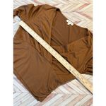 Moa Moa  Brown Beige Long Sleeve Ruched V Neck Wrap Crop Top Large Womens Photo 6
