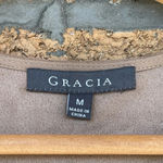 Gracia  Faux Suede Fringed Boho Cut Out Vest medium Photo 2