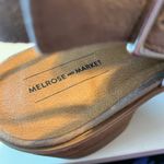 Melrose and Market Nude Suede Leather Heels Open Toe Booties Shoes Photo 8