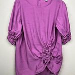 COS  Purple Gathered Tunic Half Sleeve Top - size 4 Photo 0