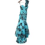 Mac Duggal  Prom‎ Y2K Aqua Black Lace Mermaid Dress 80102M NWT Photo 3