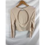 Elodie NWOT  Ribbed Long Sleeve Open Back Top L Photo 2