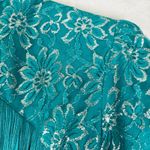 Lilia Smitty 80s Vintage Western Maxi Dress Size 3/4 Small Fringe Rodeo Lace Blue Photo 7