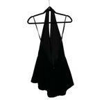 Free People ‎ Women's Black Asymmetrical Hem Open Back Velvet Halter Top Size XS Photo 3