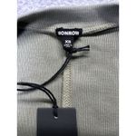 NWT Monrow Green Long Sleeve Ribbed V Neck Pullover Size XS New Women's Photo 3