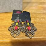 Paparazzi Very beautiful brand new earrings. Silver with pink and yellow Photo 0