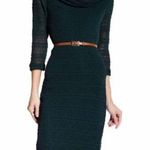 Sharagano  noir Dress S Mini Knit Overlay Evergreen Bodycon Photo 0