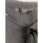 ZARA High Rise Drawstring Tapered Trousers Pants Pockets Tie Waist S Black #3096 Photo 6