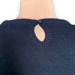 Vintage 80s Black Knit Sweater Dress Chain Beaded Multicolor Jewel Detail Medium Photo 4