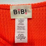 BiBi Fluorescent Orange Waffle Knit Lace Bow Straps Babydoll Ruffle Tank Top Size XL Photo 11
