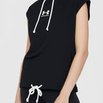 Under Armour UA Rival Terry Womens XS Black Sleeveless Hoodie New Photo 0