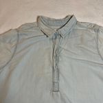 Sonoma Women's Quarter Button Up Chambray Blouse Size XL Casual Hipster Neutral Photo 2