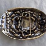 Brighton Vintage 90s Silver Plate Cupid Angels Repousse Women’s Belt Buckle Oval Photo 3