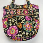 Vera Bradley Suzani Villager Tote Purse Quilted Bag Fabric Floral Black Cotton Photo 3