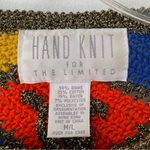 The Limited Vintage Hand Knit Embroidery Crochet Patchwork Gold Metallic Sweater M/L Photo 1