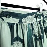 Anthropologie  Troubadour Waterlily Floral Striped Circle Skirt 4P Green Workwear Photo 2