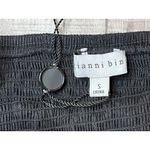 Gianni Bini  $79 Angel‎ Blouse Smocked Black Linen Blend SMALL Baddie Preppy NWT Photo 4