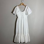 Cleobella  Ashlyn Organic Cotton Dobby Midi Dress Women's Small White Flowy NWOT Photo 6